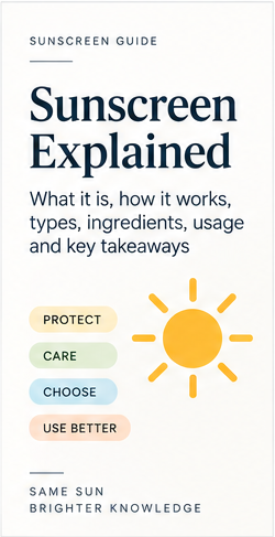 Sunscreen explained including SPF, sunscreen types, ingredients and how to choose