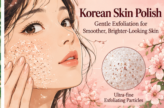 Korean skin polish with fine exfoliating particles used to smooth the skin
