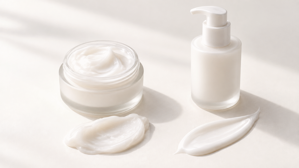 Body yogurt vs lotion showing light summer moisturizer textures