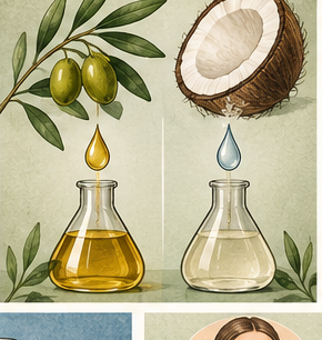 Olive oil and coconut oil compared for liquid Castile soap