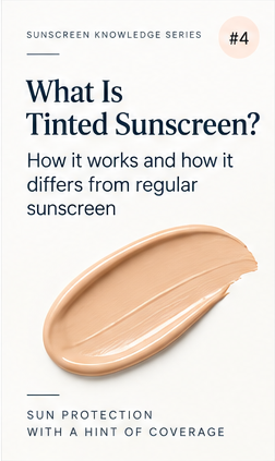 Tinted sunscreen compared with regular sunscreen and different levels of colour coverage