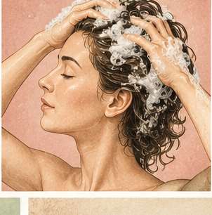 Liquid Castile soap being used to wash hair