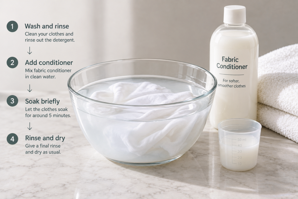 Using fabric conditioner when washing clothes by hand