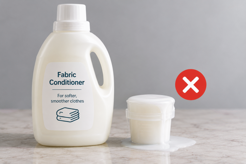 Too much fabric conditioner being measured for laundry