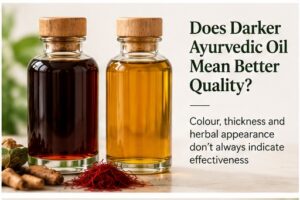 Comparison of darker and lighter Ayurvedic herbal oils