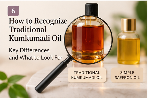 Traditional Kumkumadi oil compared with simple saffron-infused oil