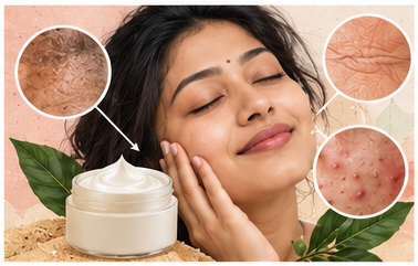 Targeted treatment cream and multipurpose cream illustrating different approaches to skin concerns