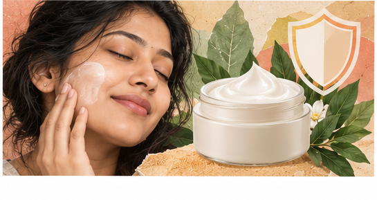 Vitamin E and cosmetic cream illustrating the difference between antioxidant support and product preservation