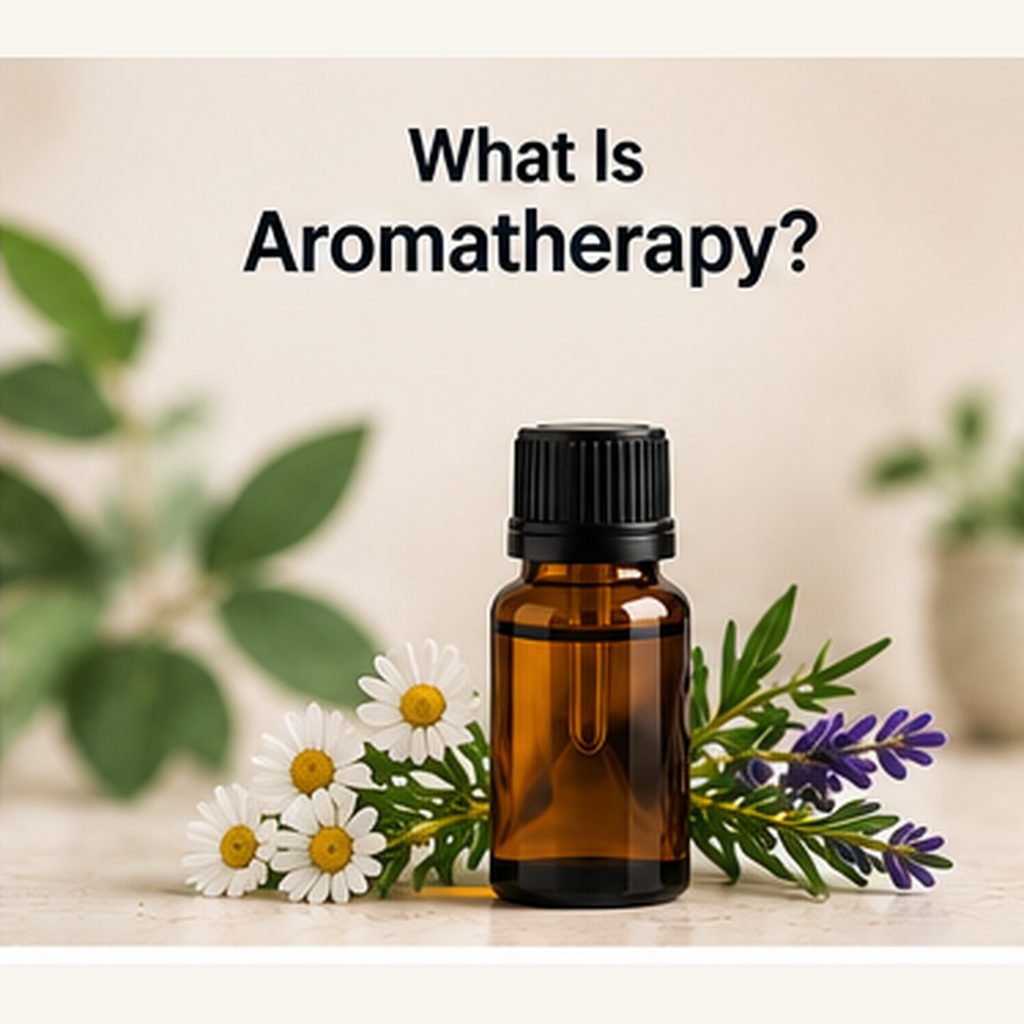 Essential oil bottle representing aromatherapy and its uses