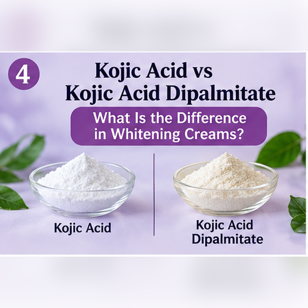 Kojic acid vs kojic acid dipalmitate comparison for whitening creams