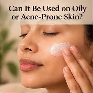 Shat Dhota Ghrita cream being applied in a small amount on oily or acne-prone skin