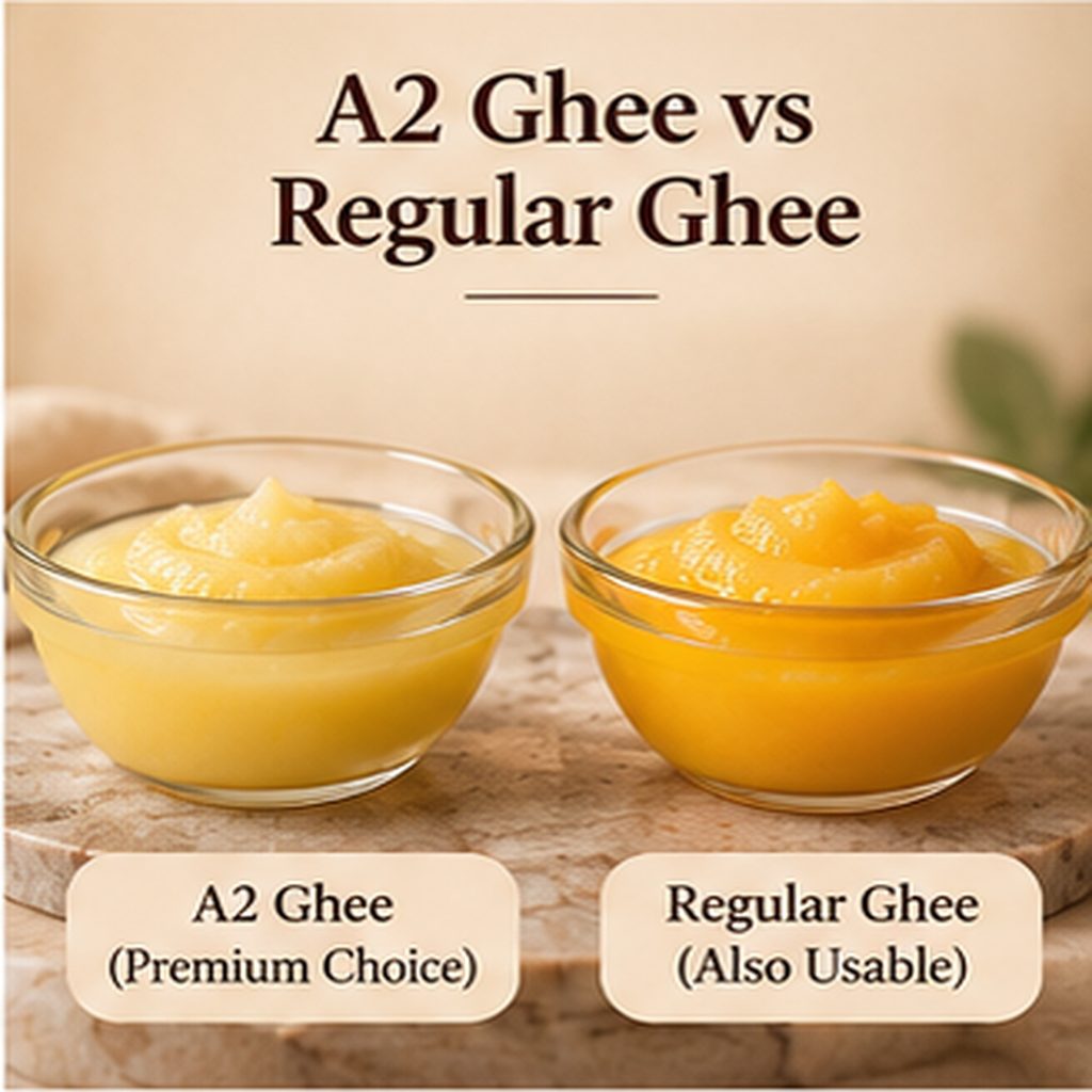 A2 ghee and regular ghee compared for making Shat Dhota Ghrita