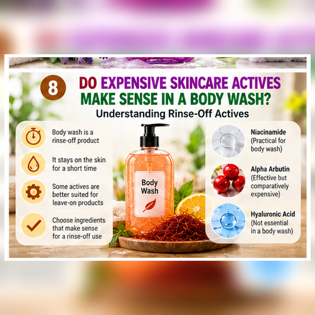 Body wash with skincare actives such as niacinamide and hyaluronic acid
