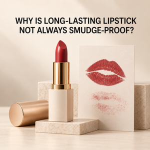 Lipstick swatch showing colour wear and transfer to compare long-lasting and smudge-proof performance