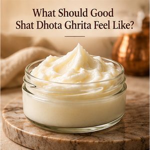 Smooth creamy texture of good Shat Dhota Ghrita or 100 times washed ghee